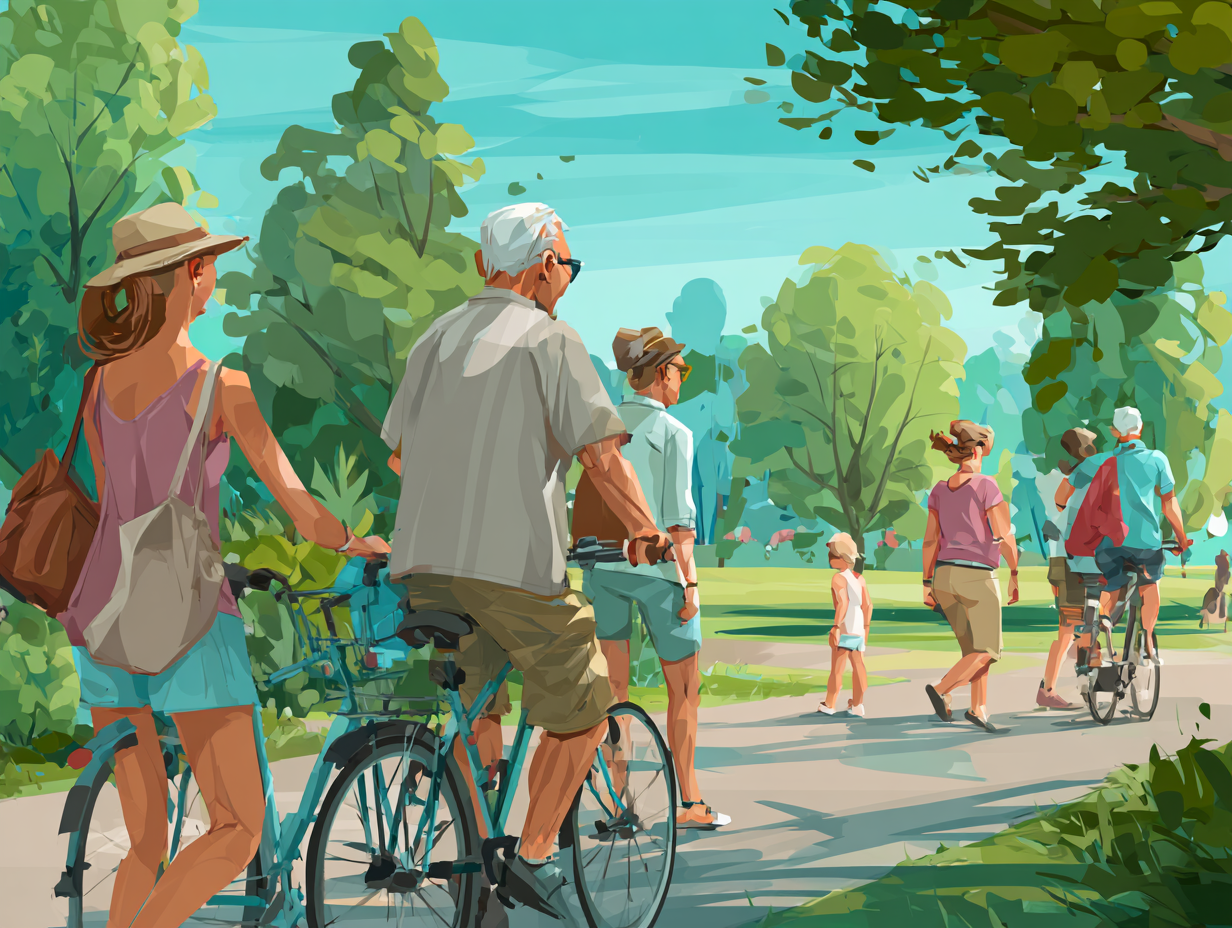 Активні люди різного віку в спортзалі